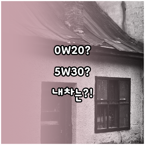 엔진오일 점도 선택 0W20 추천 차..
