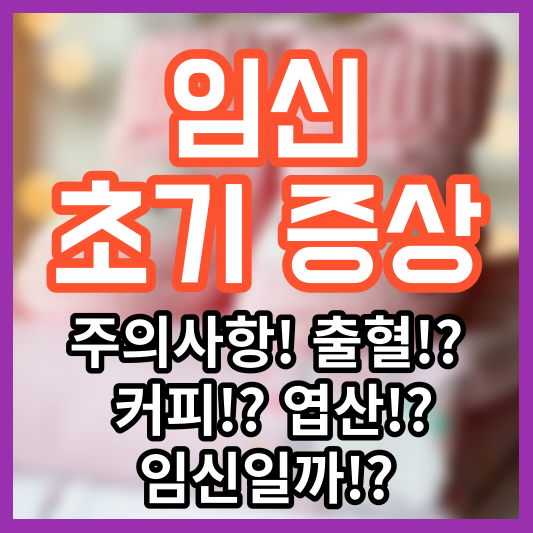 임신 초기증상 - 주의사항! 출혈!? 커피!? 엽산!? 임신!?