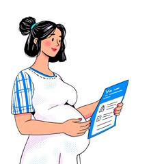 에너지 바우처 신청서류를 제출하는 임산부