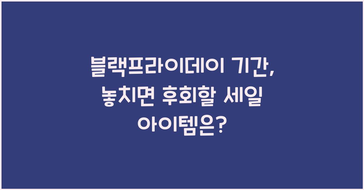 블랙프라이데이 기간