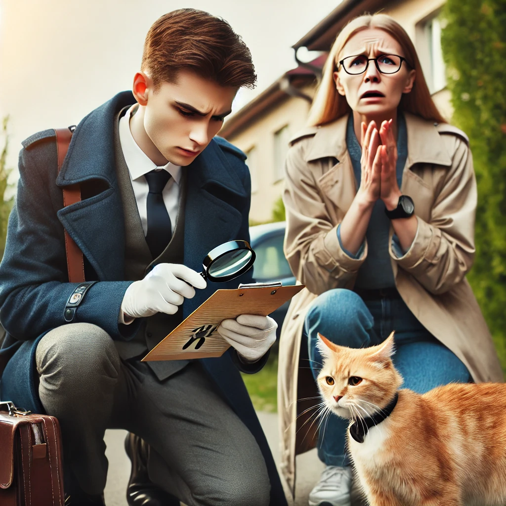 고양이 탐정과 함께 고양이를 찾는 주인