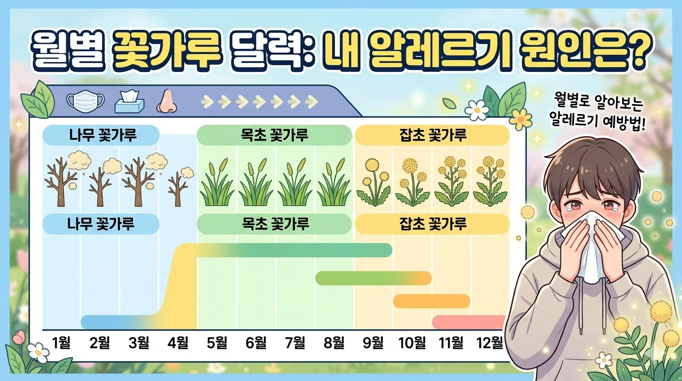 수종별 꽃가루 시즌 달력