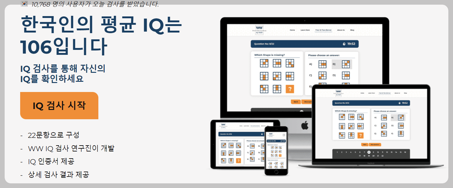 무료 아이큐검사, IQ테스트