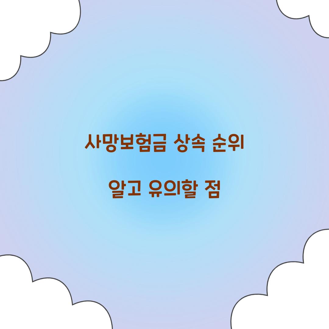 사망보험금 상속 순위