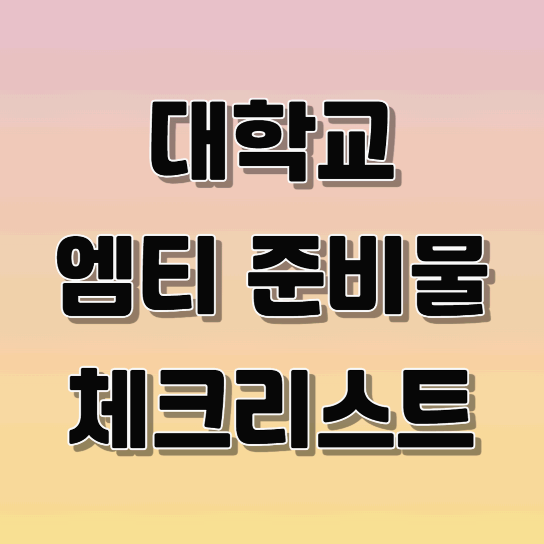 대학교 엠티 준비물 체크리스트