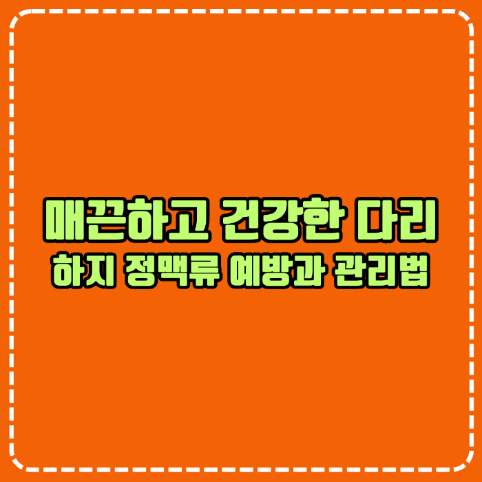 하지 정맥류 예방과 관리법