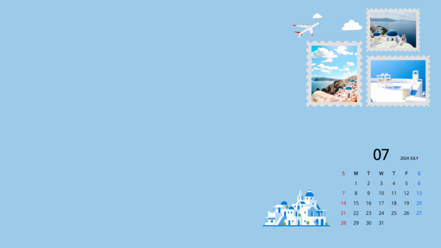 2024년 7월 달력 바탕화면
