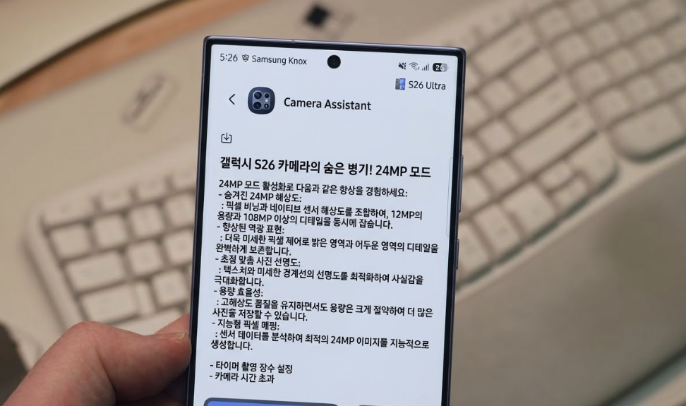 갤럭시 S26 카메라의 숨은 병기! 24MP 모드 활성화로 화질과 용량 다 잡는 법