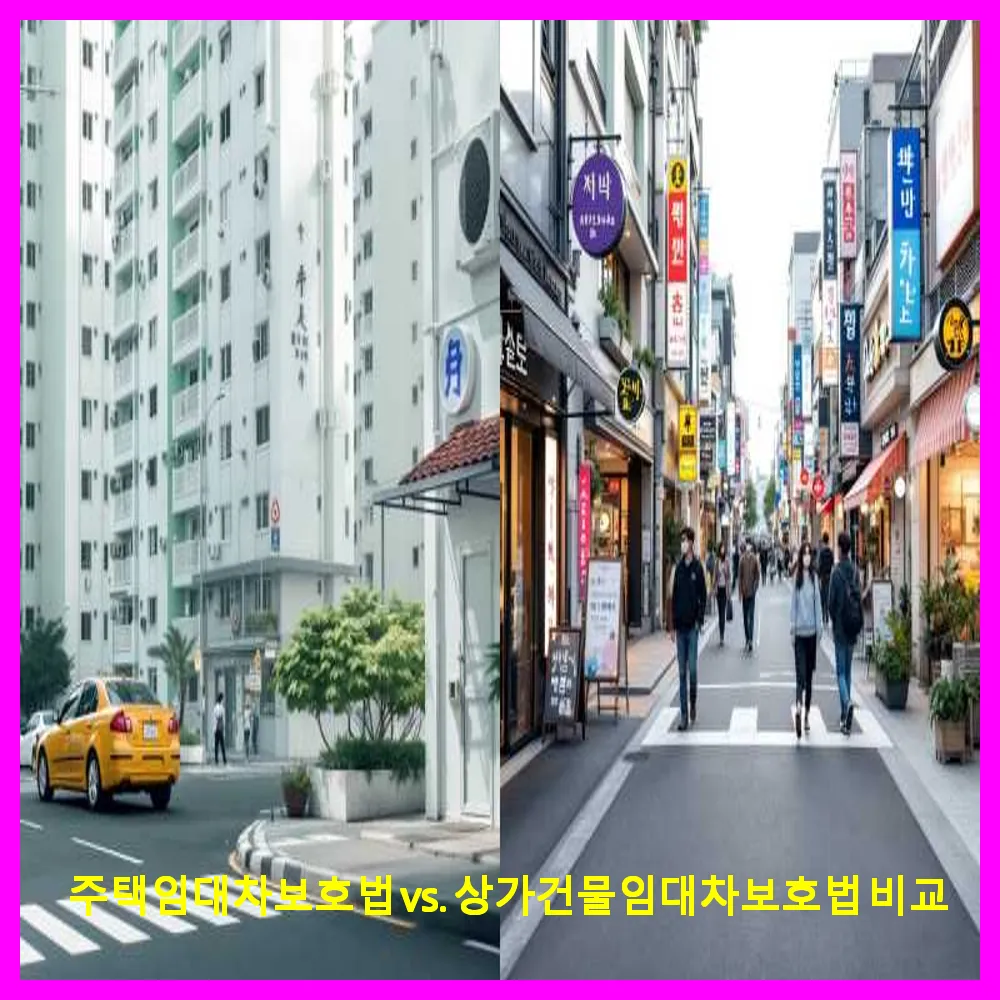 주택임대차보호법 vs. 상가건물임대차보호법 비교