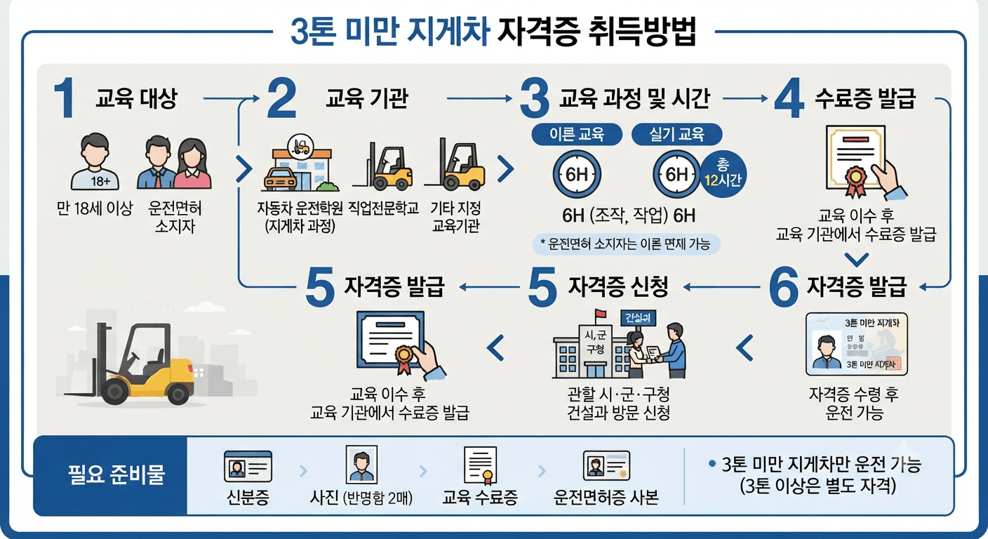 3톤 미만 지게차 자격증 취득방법