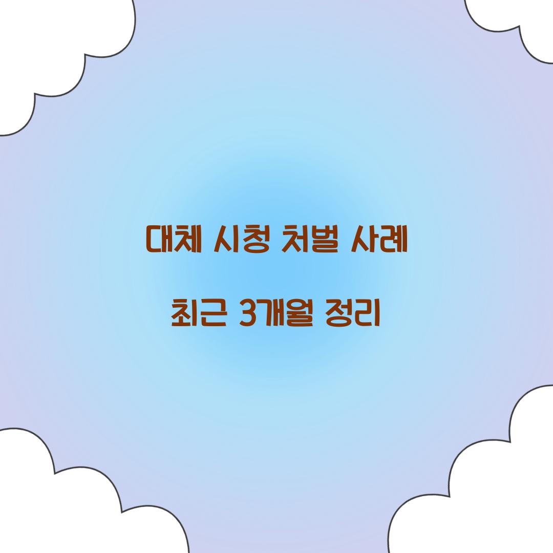 대체 시청 처벌 사례 최근 3개월 정리  