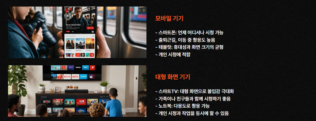 넷플릭스 사용 기기별 특징