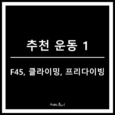 운동 추천, F45, 클라이밍, 프리다이빙