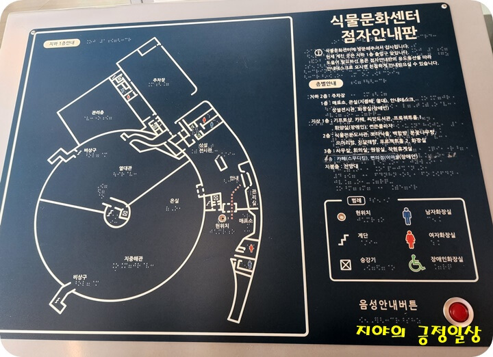 식물 문화 센터 점자 안내판