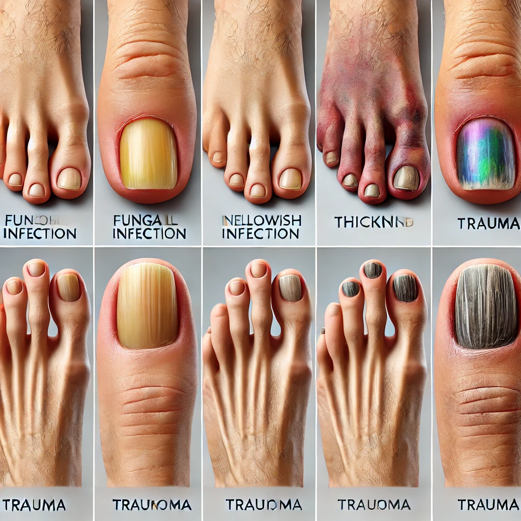 발톱 색 변화의 원인
