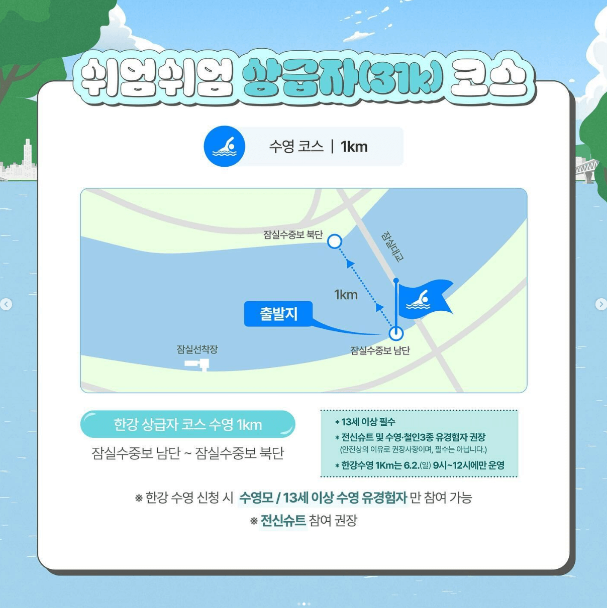 쉬엄쉬엄 한강 3종 축제 경기 코스