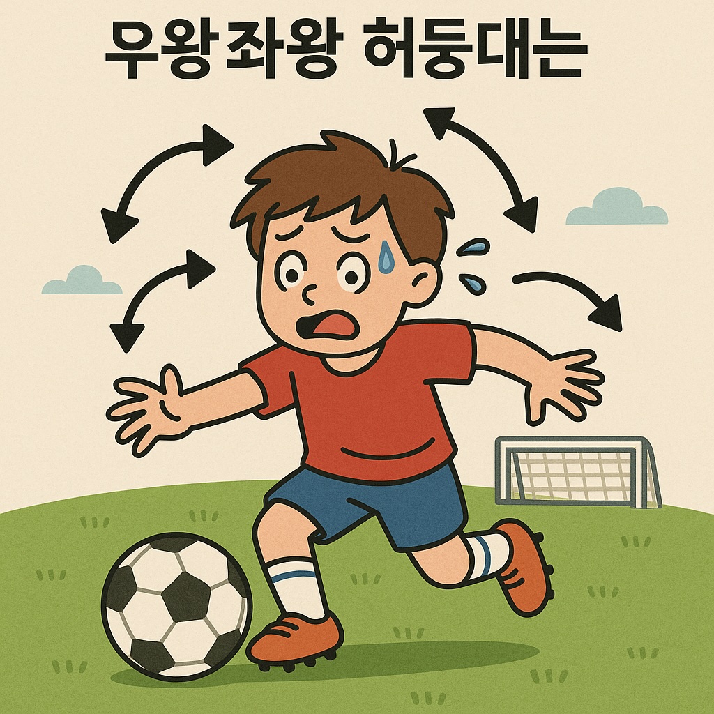 우왕좌왕 축구 이미지