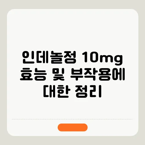 인데놀정 10mg 효능 및 부작용에 대한 정리
