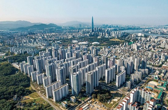 강동구 올림픽파크포레온 항공사진