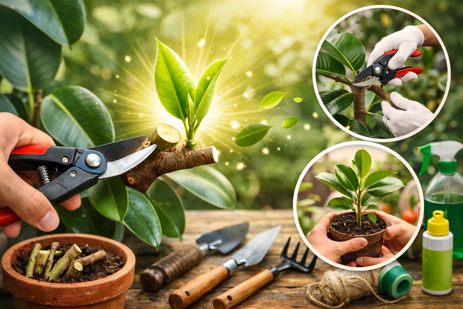 고무나무 가지치기