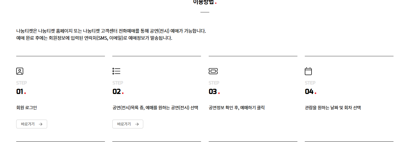 나눔티켓 예매방법