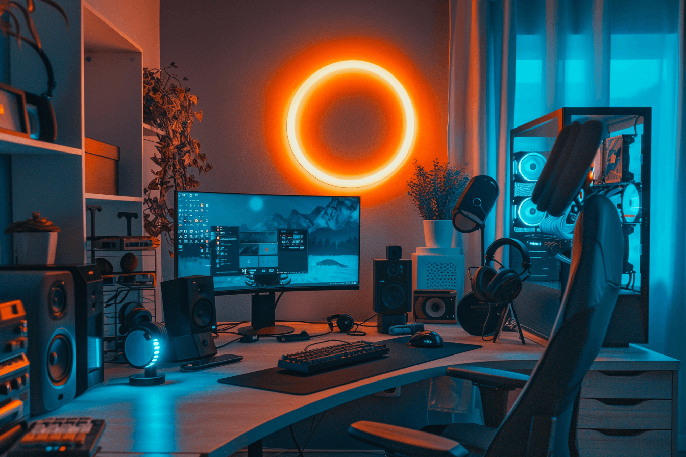 집에-설치-해놓은-스트리밍-장비-이미지