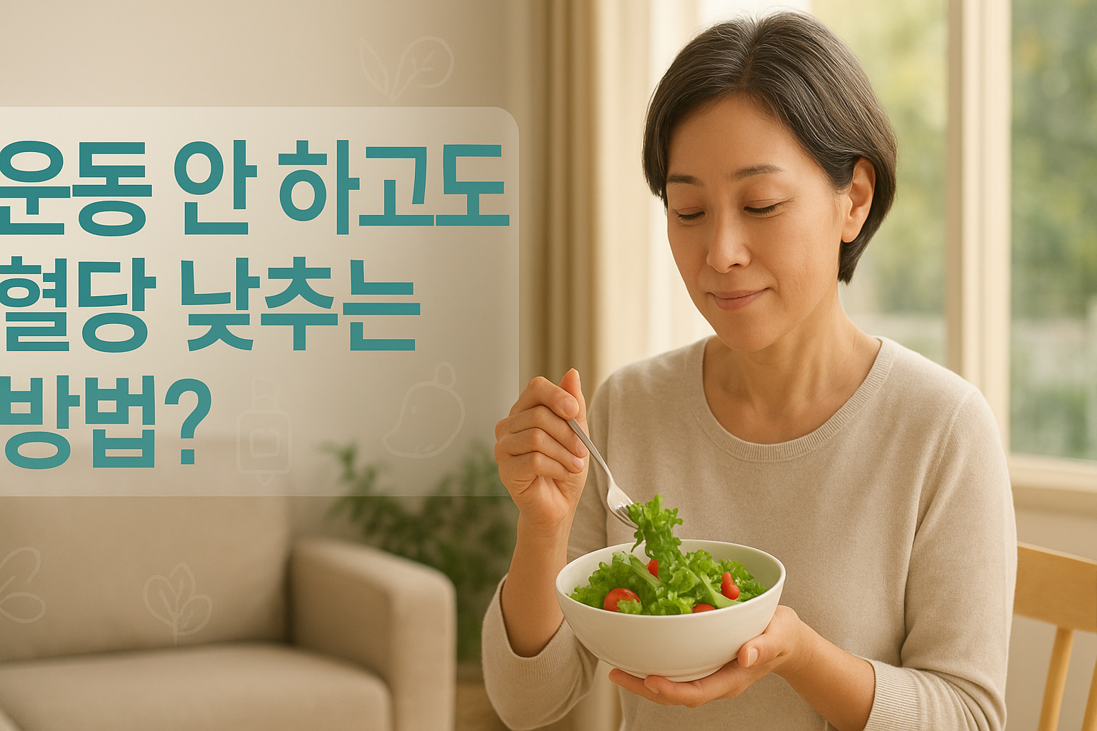 1.운동 안 하고 혈당 낮추는 생활습관