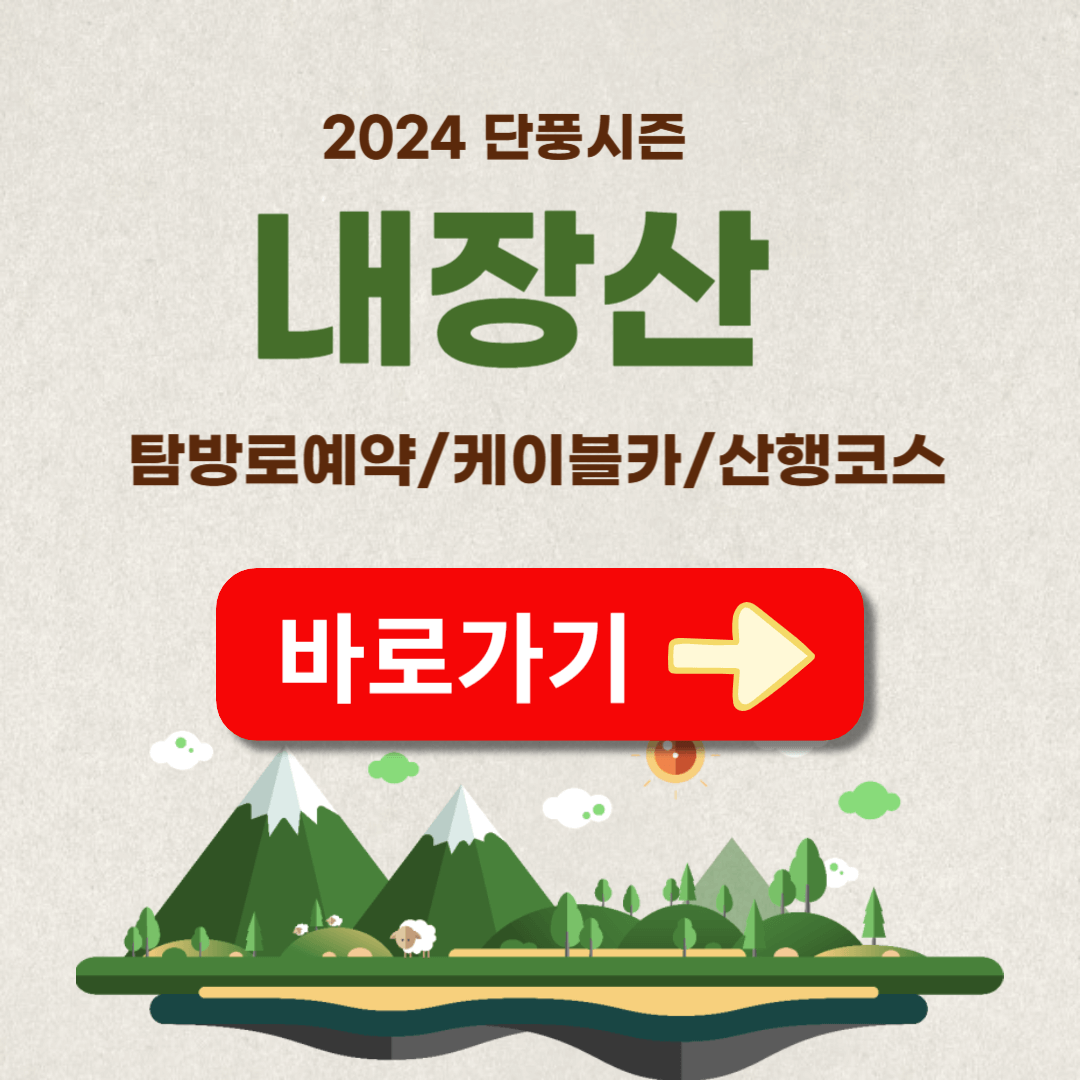 내장산 단풍축제 탐방로 예약 케이블카 코스