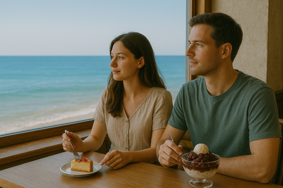 카페와 연인 사진