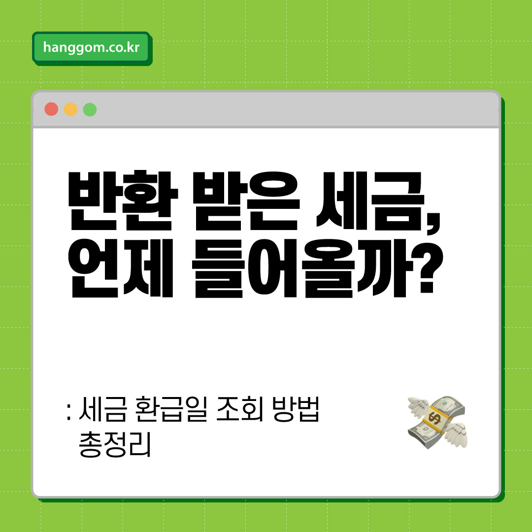 반환 받은 세금, 언제 들어올까? 세금 환급일 조회 방법 총정리 🧾💸