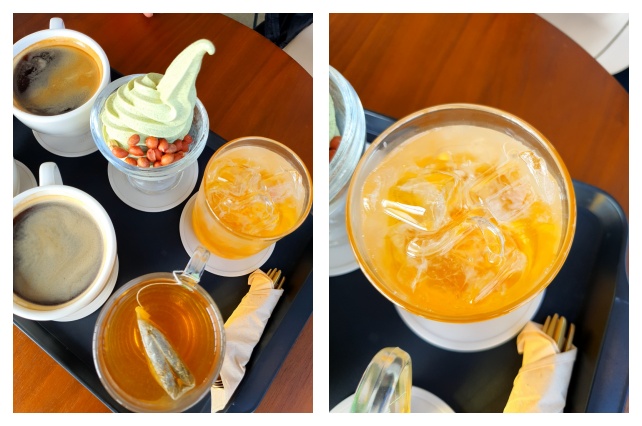 달그리안 아이스크림과 한라봉음료