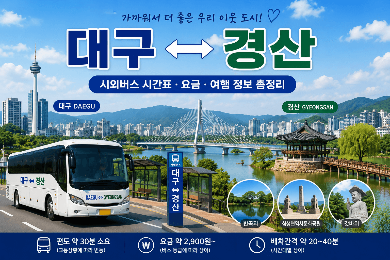 대구와 대구를 잇는 고마운 버스와 명승지
