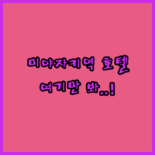 미야자키역 근처 호텔 추천 4곳 비교..