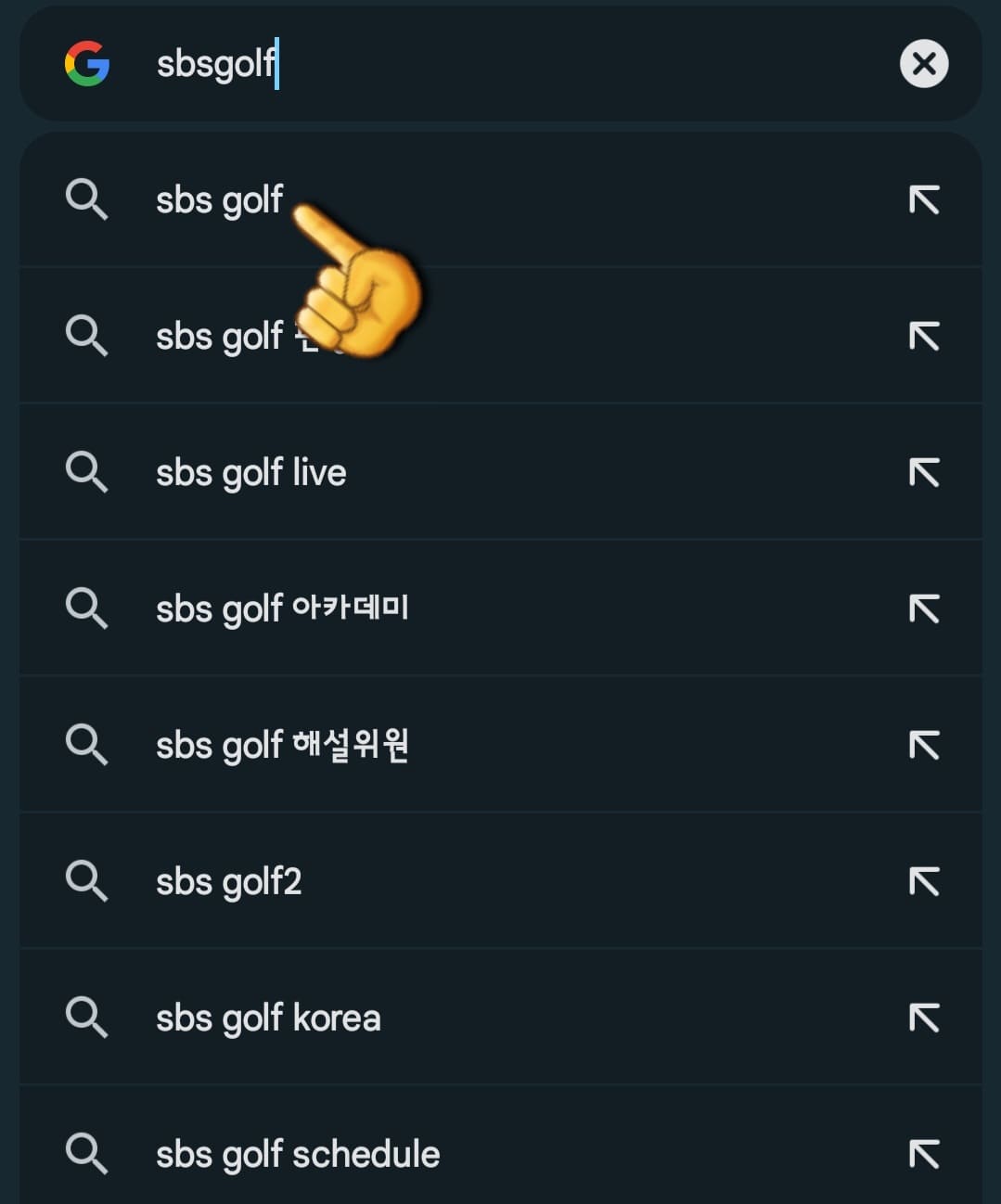 SBS-GOLF-편성표-확인하는-방법-안내-다음,-네이버,-구글-포털-사이트에서-SBS-GOLF를-입력한-후,-검색합니다.