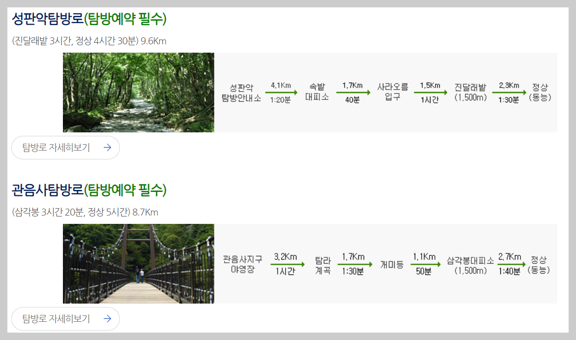 한라산 탐방로예약 시스템