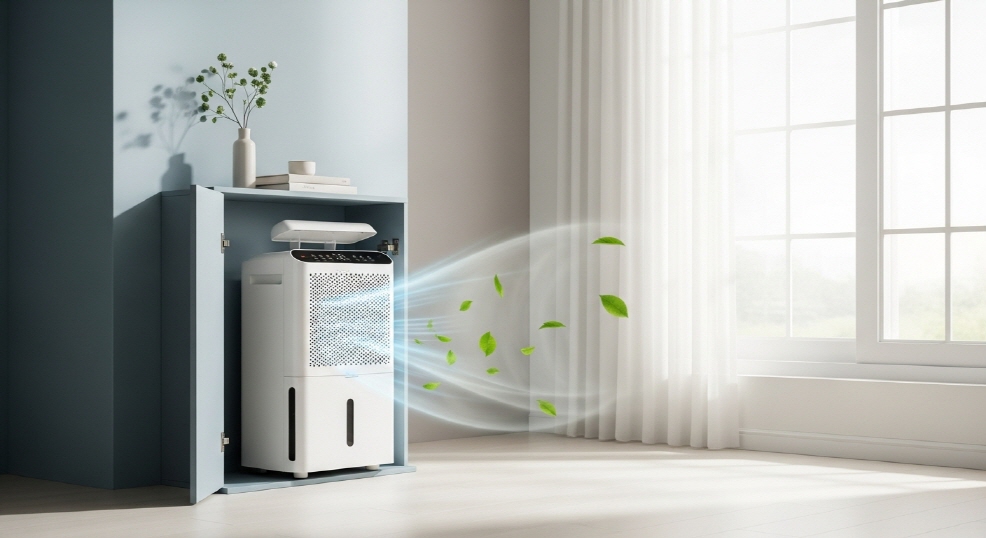 제습기 작동 중인 모습