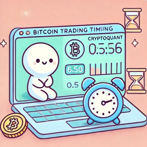 노트북에 켜져있는 크립토퀀트를 아주 귀엽게 표현한 그림