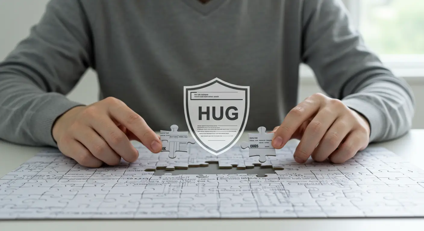 아르바이트 소득 증빙 서류들을 모아 HUG 전세대출 보증 심사 퍼즐을 완성하는 모습