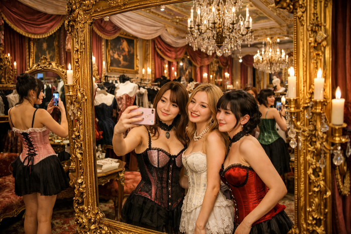 고전적인 서사와 경험을 제공하는 리젠시 코어 컨셉의 브랜드 매장 내부.