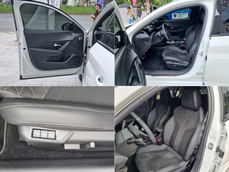 e-208 GT의 1열 구성을 살핀 모습입니다.