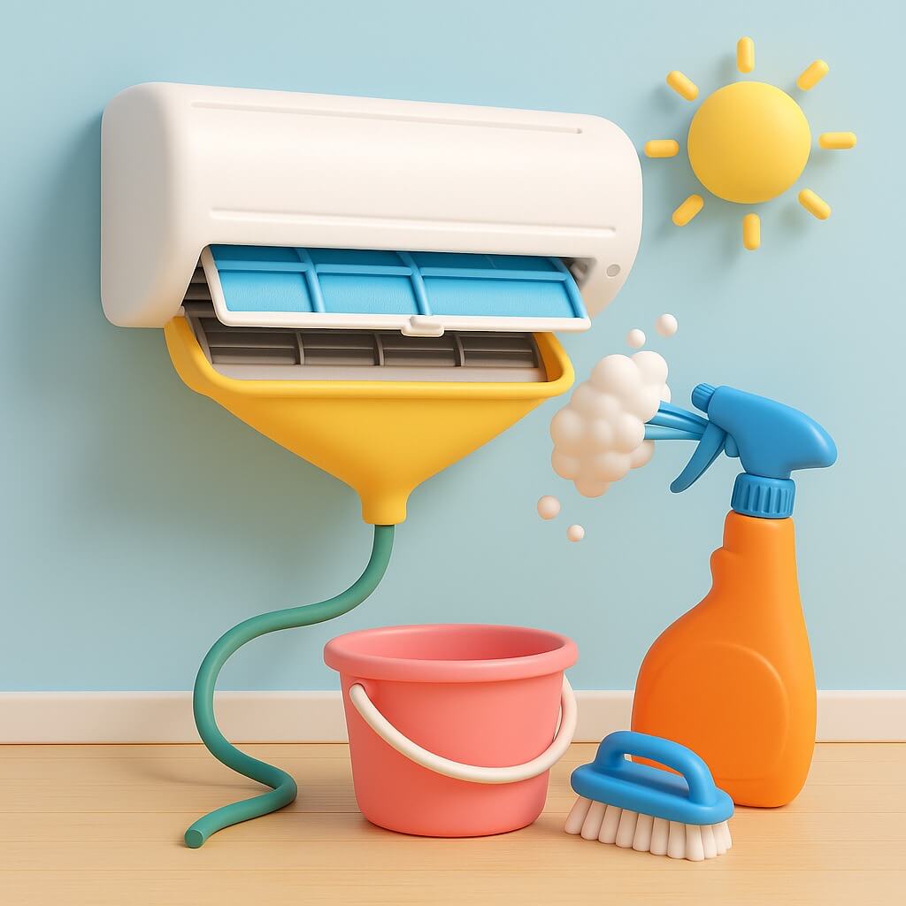 LG 벽걸이 에어컨 셀프 청소 방법, 냉각핀과 통풍구 내부까지!