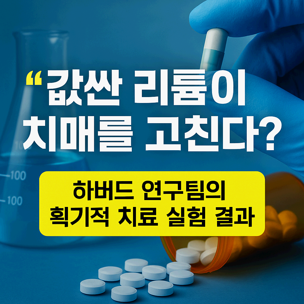 값싼 리튬으로 알츠하이머 치료? 하버드 의대의 놀라운 연구 결과