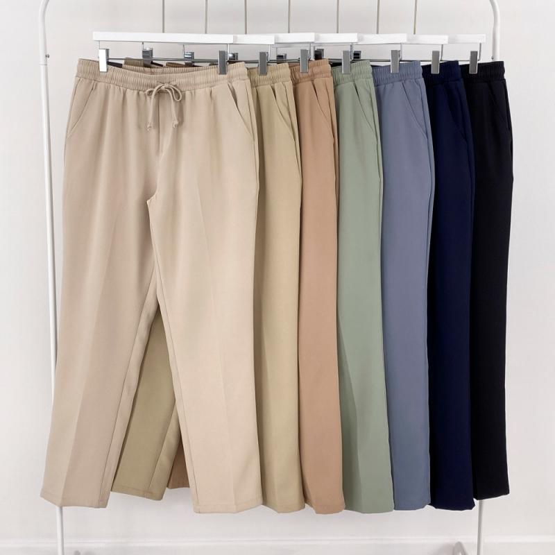 남자 슬랙스 밴딩 남성 기모 바지 겨울 슬랙스 허벅돼 스판 편한 고무줄 바지 온장고