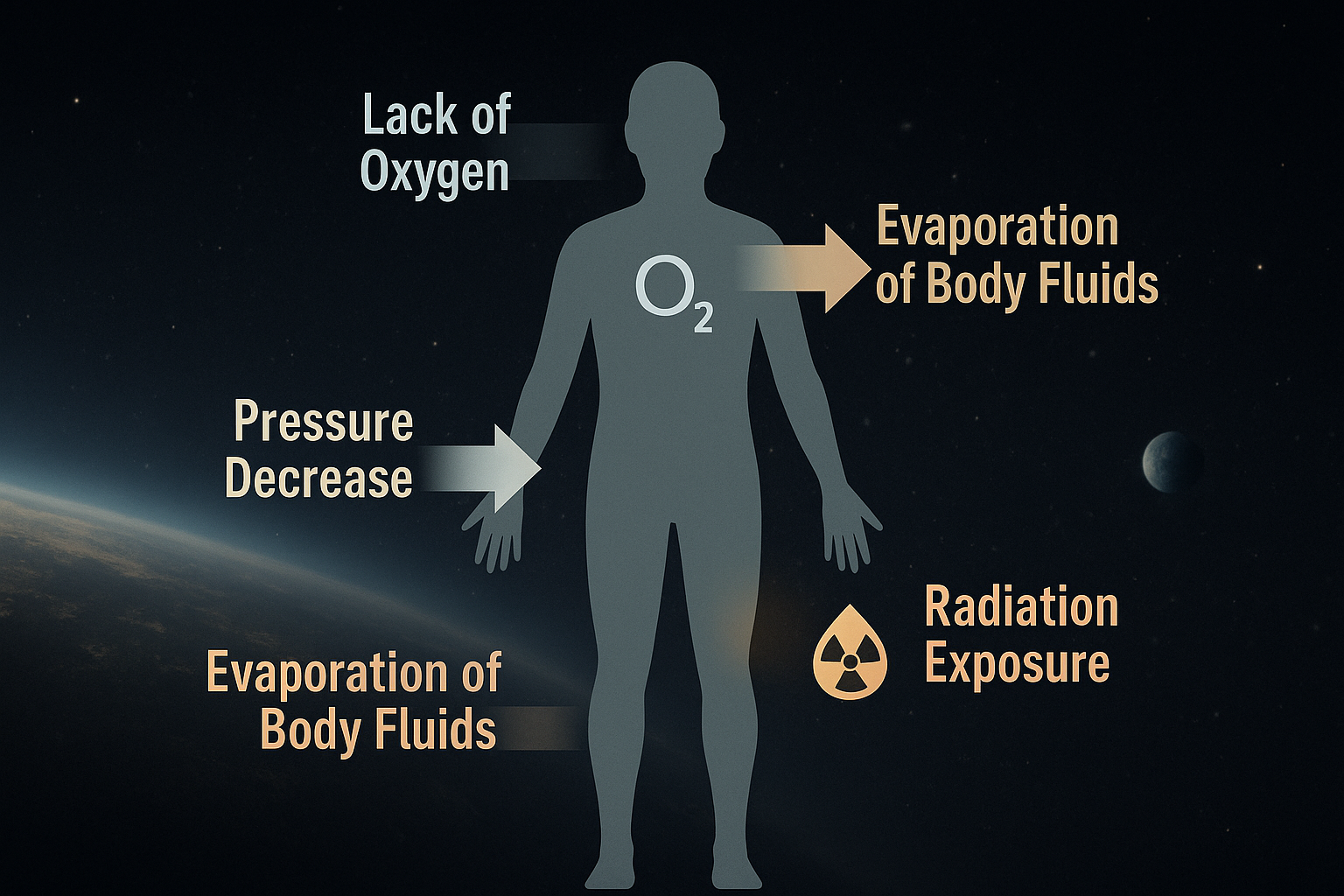 우주 공간에 노출된 인체의 변화