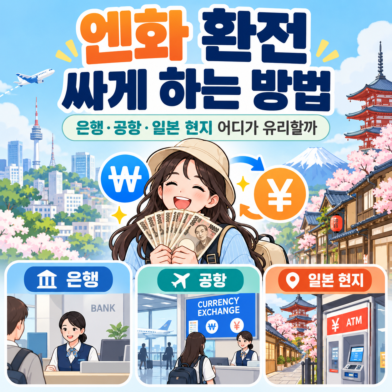 엔화 환전 싸게 하는 방법, 은행·공항·일본 현지 어디가 유리할까? 수수료 비교