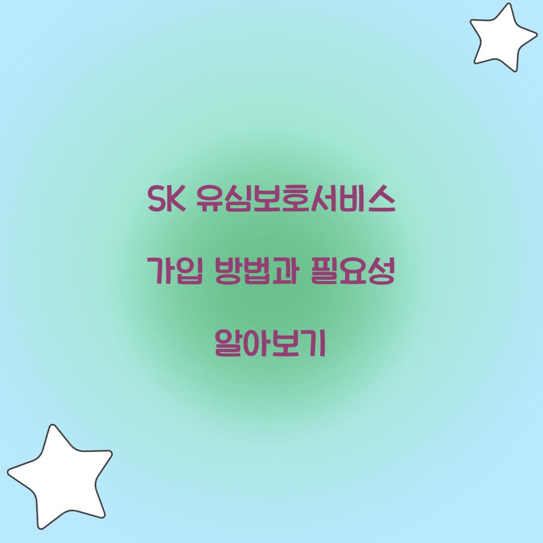 SK 유심보호서비스 가입