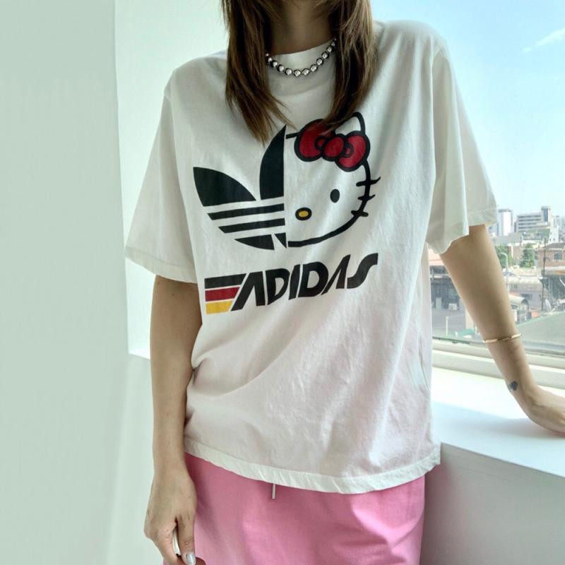 여성흰티 박시티 헬로키티티셔츠 키치룩