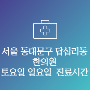 서울 동대문구 답십리동 한의원 주말 토요일 일요일 문여는 병원 진료시간