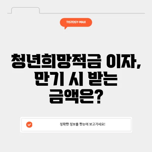청년희망적금 이자, 만기 시 받는 금액은?