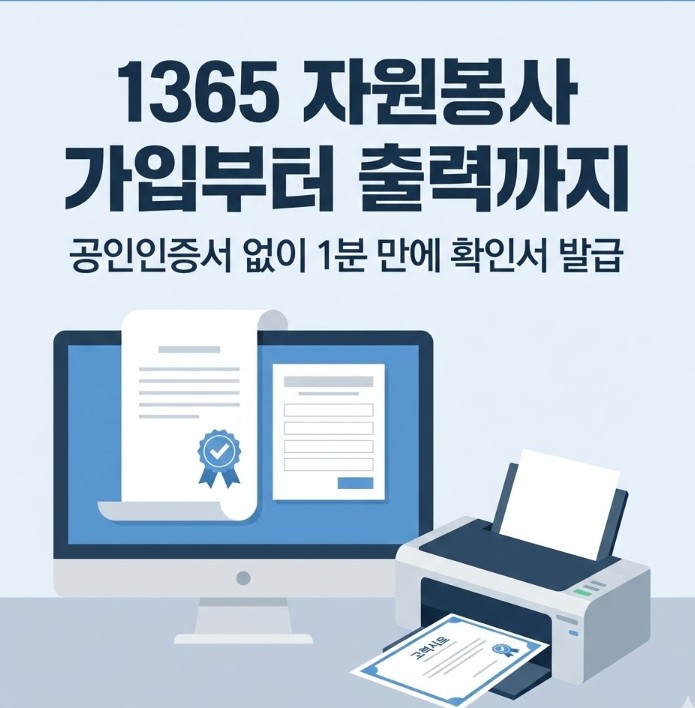 1365자원봉사 포털 회원가입 및 확인서 출력 방법 (공인인증서 없이 확인)